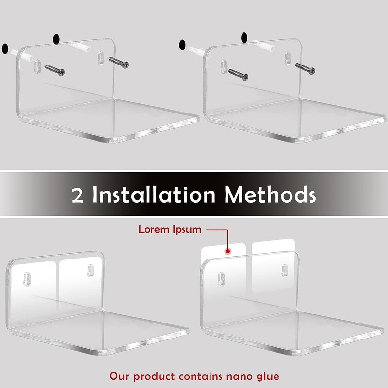 Acrylic Small Shelf,Mini Floating Wall Shelf,Wall Mounted Storage S... gallery