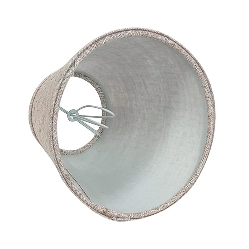 2 PCS Double Mini Small Brown Barrel Lamp Shades Clip On Fabric 3x6x5 Inch gallery