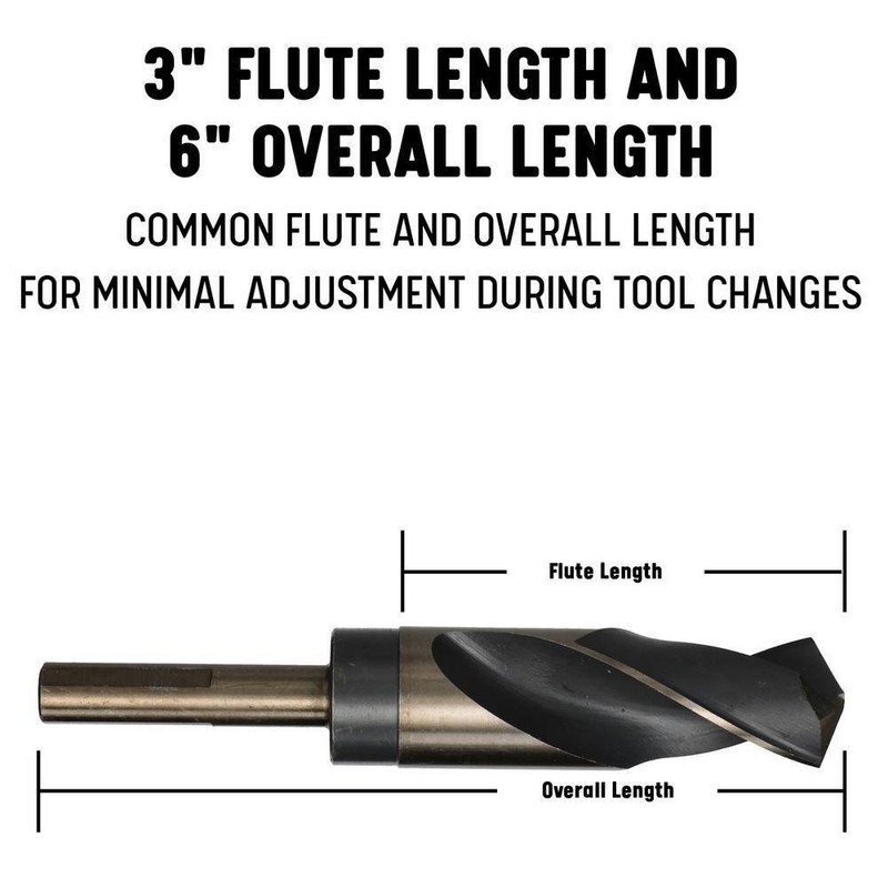 Drill Bit Twist 41/64 in. Reduced Shank 1/2 in. High Speed Steel Black And Gold gallery