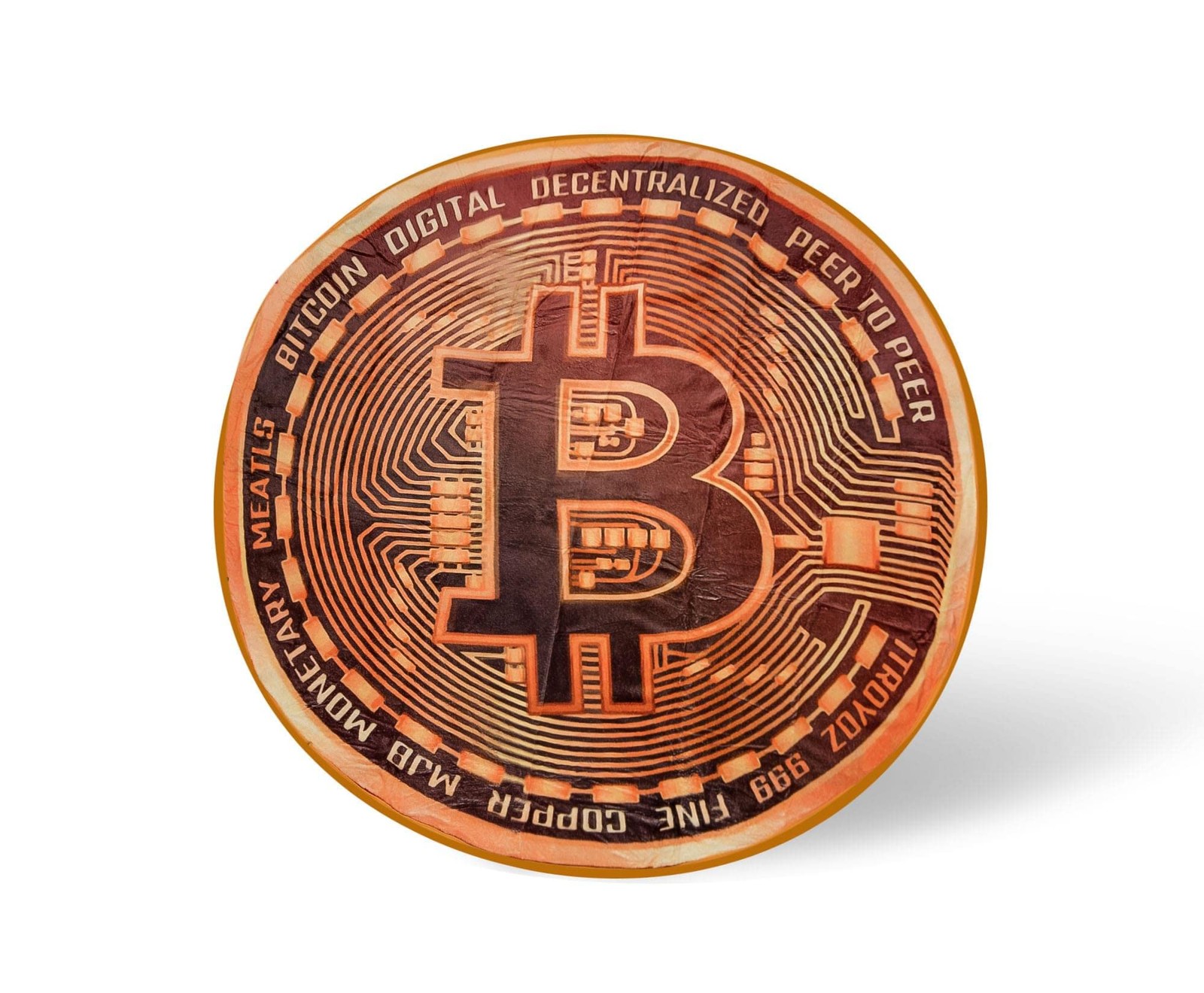 Bitcoin Cryptocurrency Round Fleece Throw Blanket | Plush Soft Polyester Cove... gallery