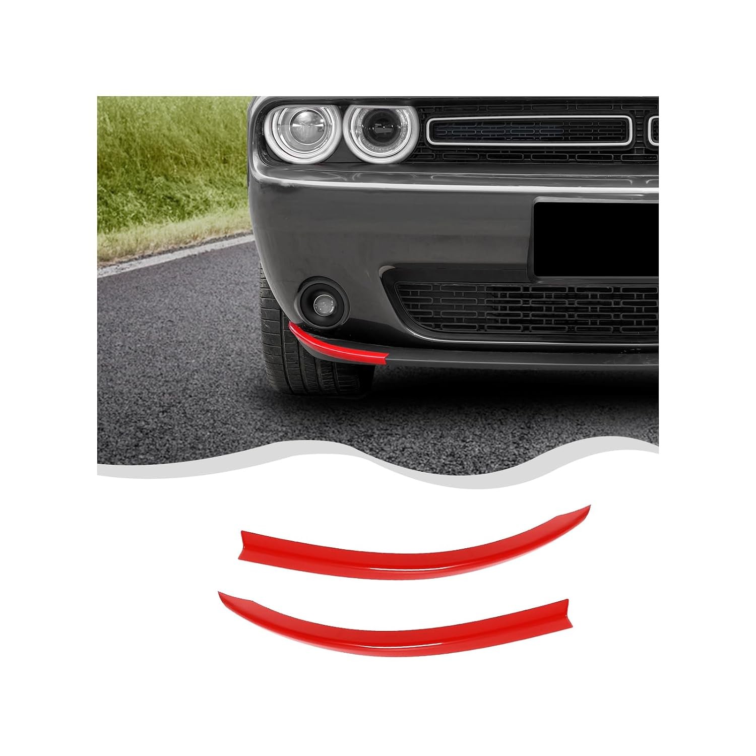 Red Bumper Cover Front Deflector Lip Spoiler Bumper Protector Car Lip Bumper gallery