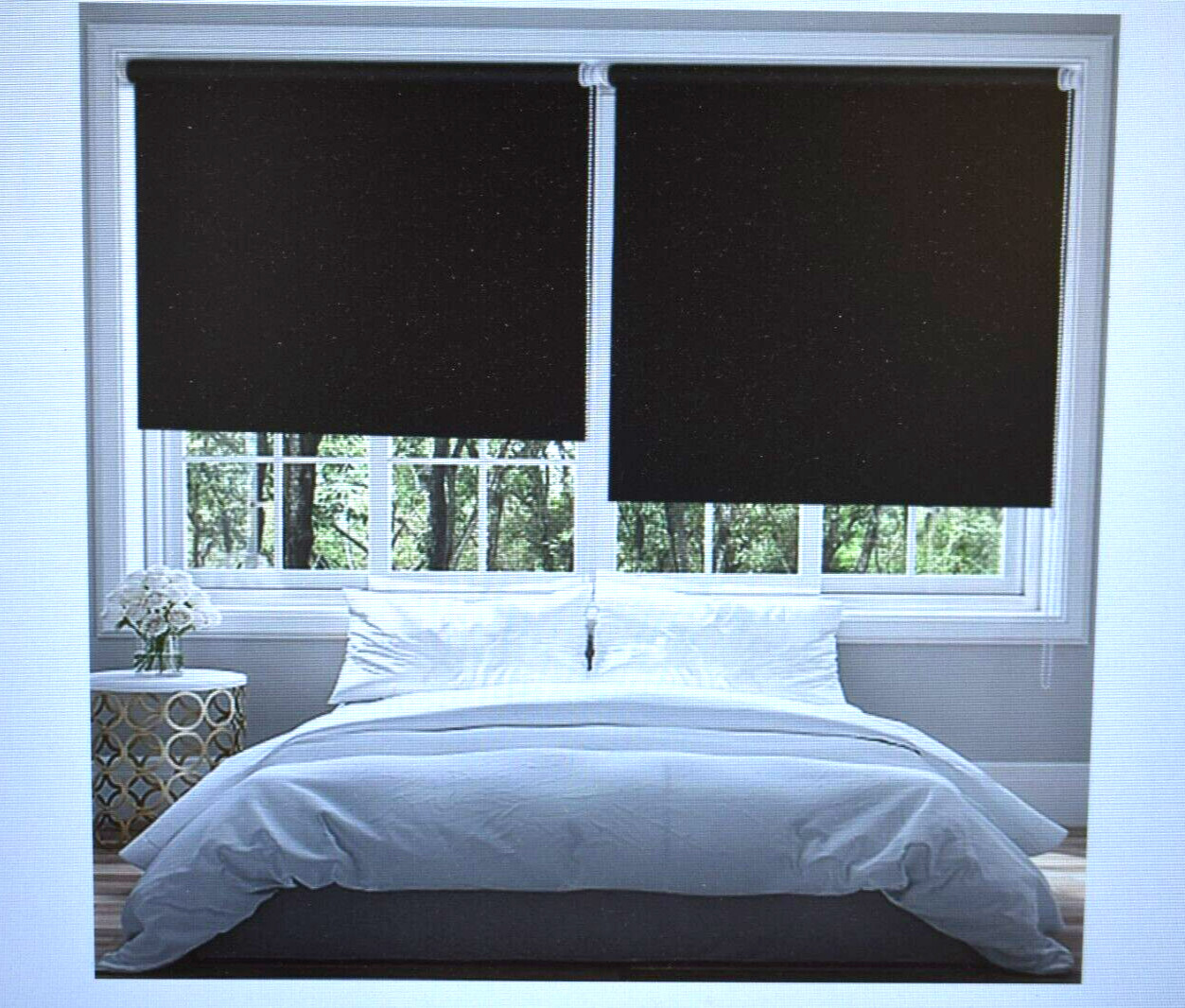 Seeye Blackout Roller Shades Single Piece Black Commercial Blinds 20" x 79" gallery