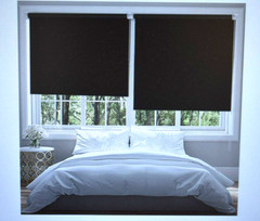 Seeye Blackout Roller Shades Single Piece Black Commercial Blinds 20″ x 79″