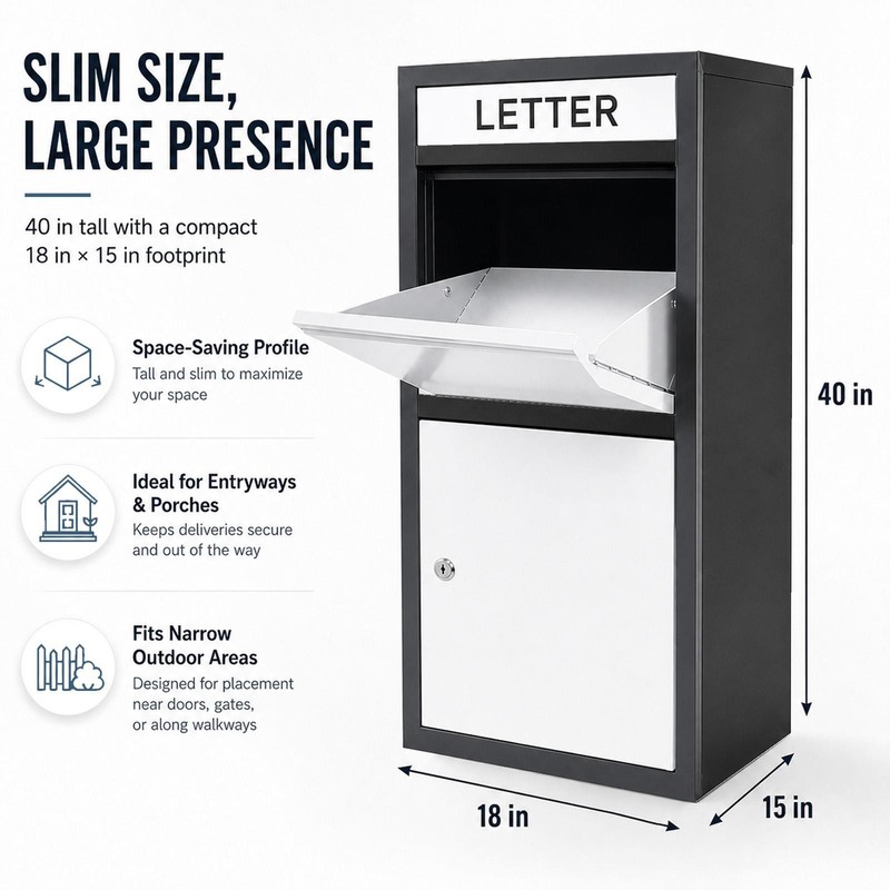 Package Delivery Boxes Galvanized Steel Parcel Mailbox with Key Lock & Hardware gallery