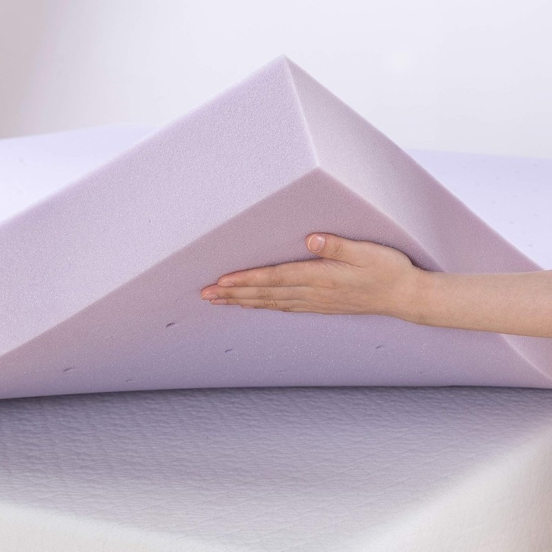4-Inch CertiPUR Lavender Infused Memory Foam Topper - Queen Size Comfort Upgrade gallery