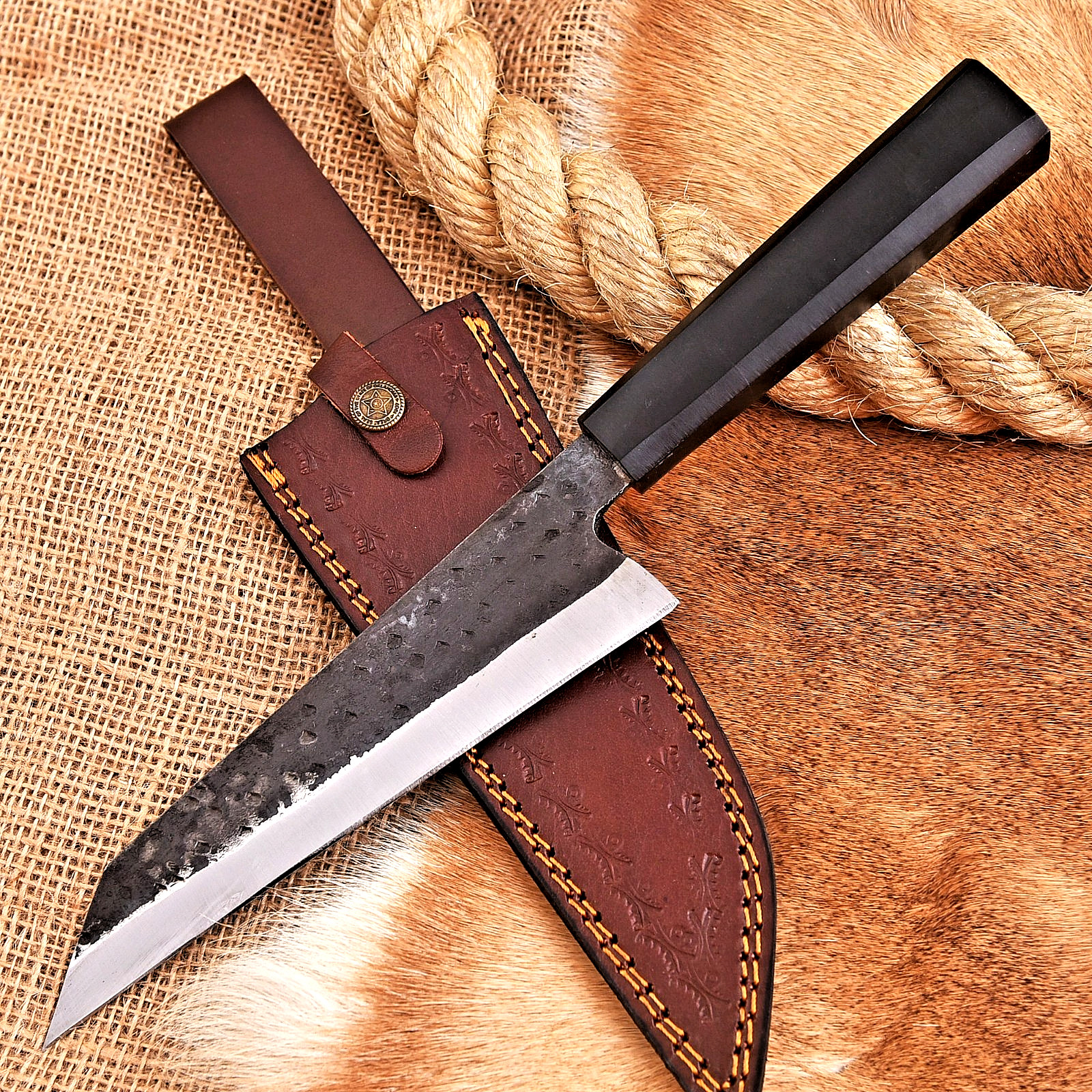 CUSTOM HAND MADE FORGE HIGH CARBON STEEL KITCHEN CHEF KNIFE HH 220 gallery