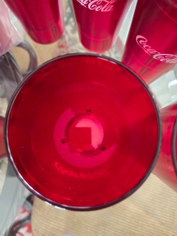 24oz Restaurant Grade Red Coca Cola SAN Plastic Pebble Tumblers 6624-RC gallery