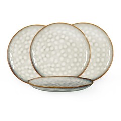 Irregular Shape Ceramic Plates, 11 Inch Steak, Salad, Dinner Plate Set of 4, Por