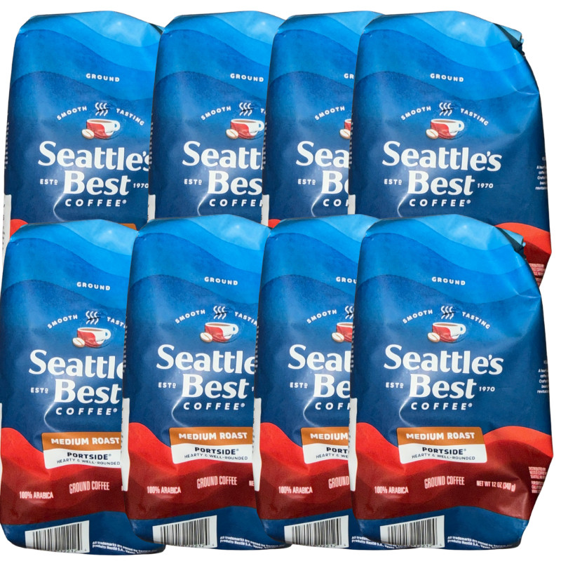 8 Pack Seattle’s Best Portside Blend Medium Roast Ground Coffee 12 oz 100% Arabi gallery