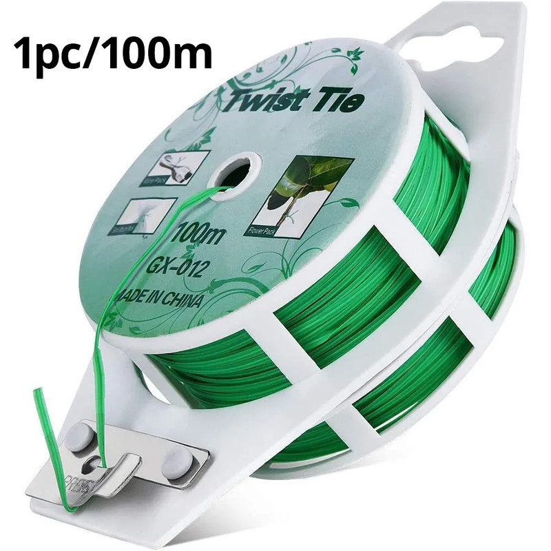 1 Roll 100M Multifunctional Plastic Steel Twist Tie Sturdy Reusable Garden Flowe gallery