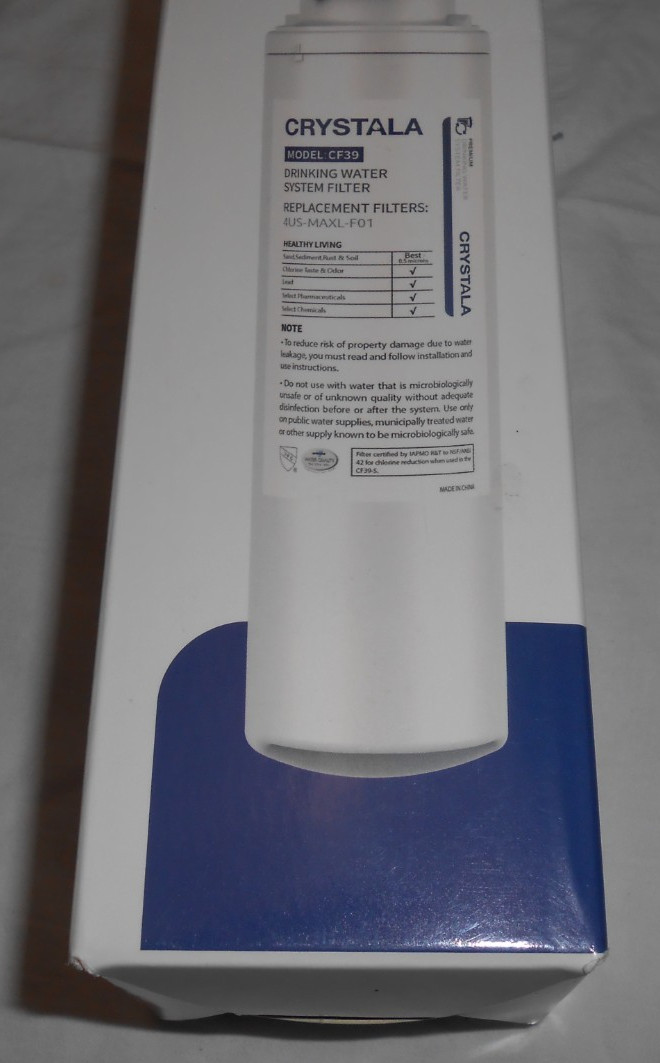 Crystala 4US-MAXL-F01 Single Stage Plus Replacement Water Filter CF39 NEW SEALED gallery