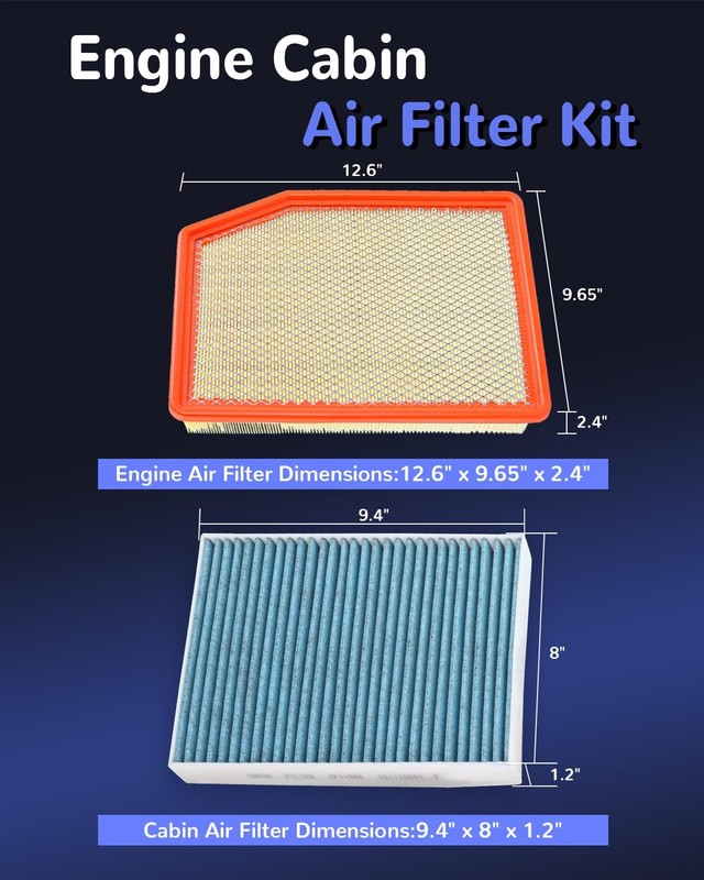 Cabin & Engine Air Filter Set Fits with Silverado Suburban 2021-2025 Replaces... gallery