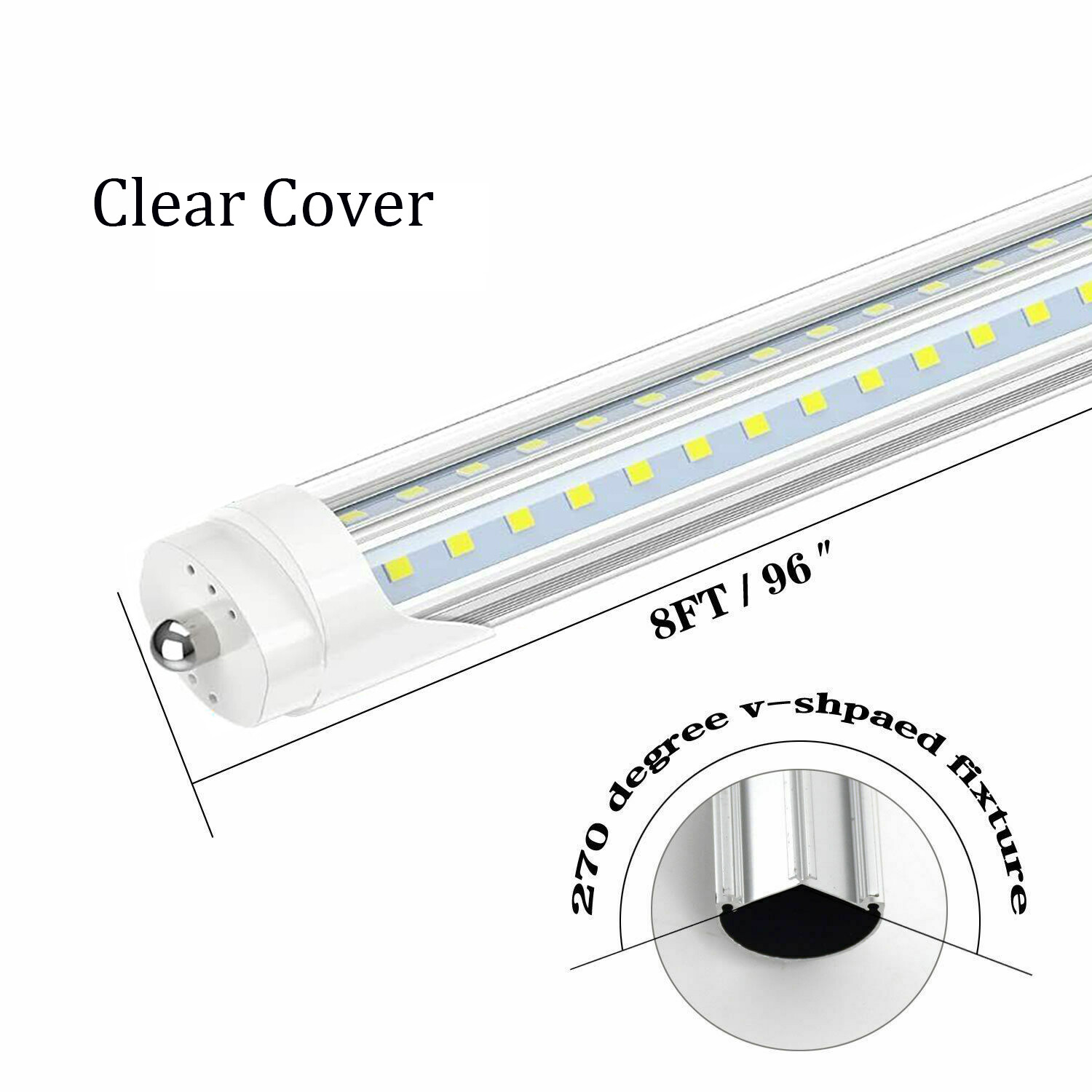 FA8 SINGLE PIN 8FT LED SHOP LIGHTS 5000K DAYLIGHT 72W T8 8FT LED TUBE LIGHT BULB gallery
