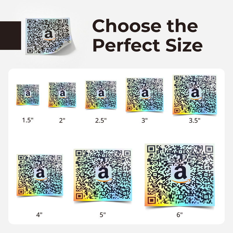 Custom QR Code Holographic Stickers 100 Pack Personalized Waterproof Business gallery