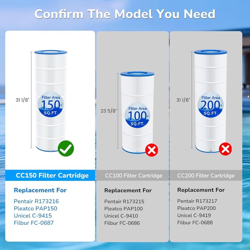 Future Way CC150 Pool Filter for Pentair Clean & Clear 150 PAP150 150 sq.ft gallery