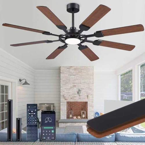 62 Inch Large Ceiling Fans with Lights and Remote Control, 8 Double-Sided Blades gallery