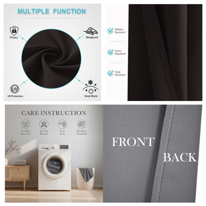 Thermal Outdoor Grommet Blackout Window Porch Curtain Panel K68 1 SET gallery