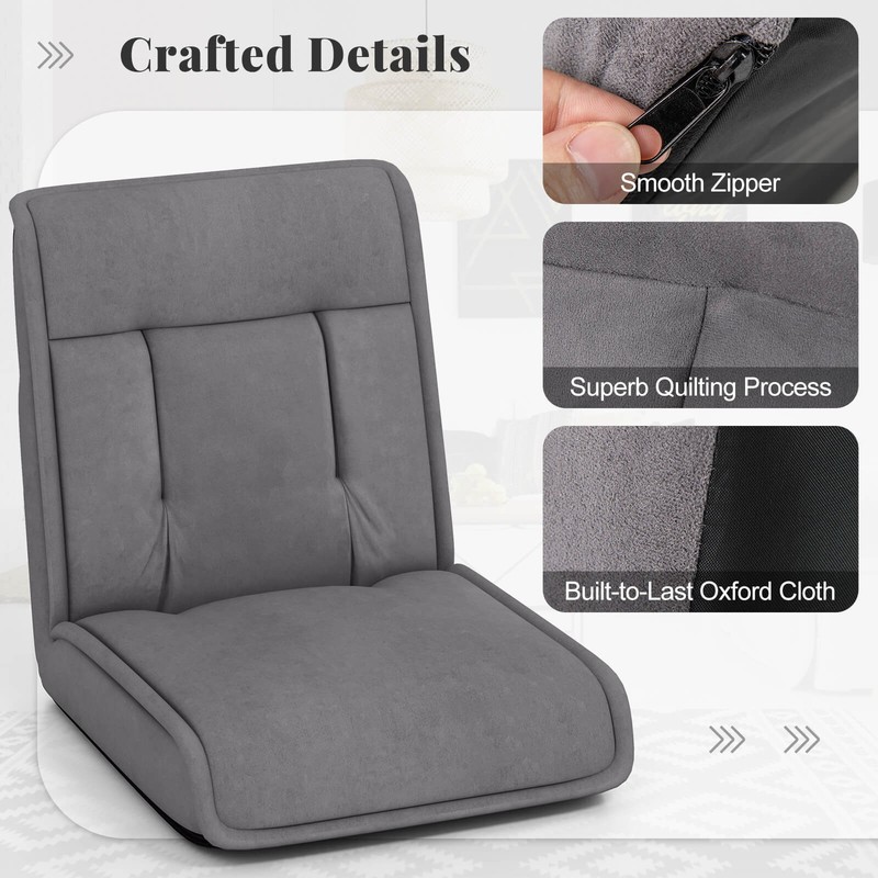 Folding Floor Chair Convertible Lazy Sofa Chair w/ Adjustable Backrest gallery