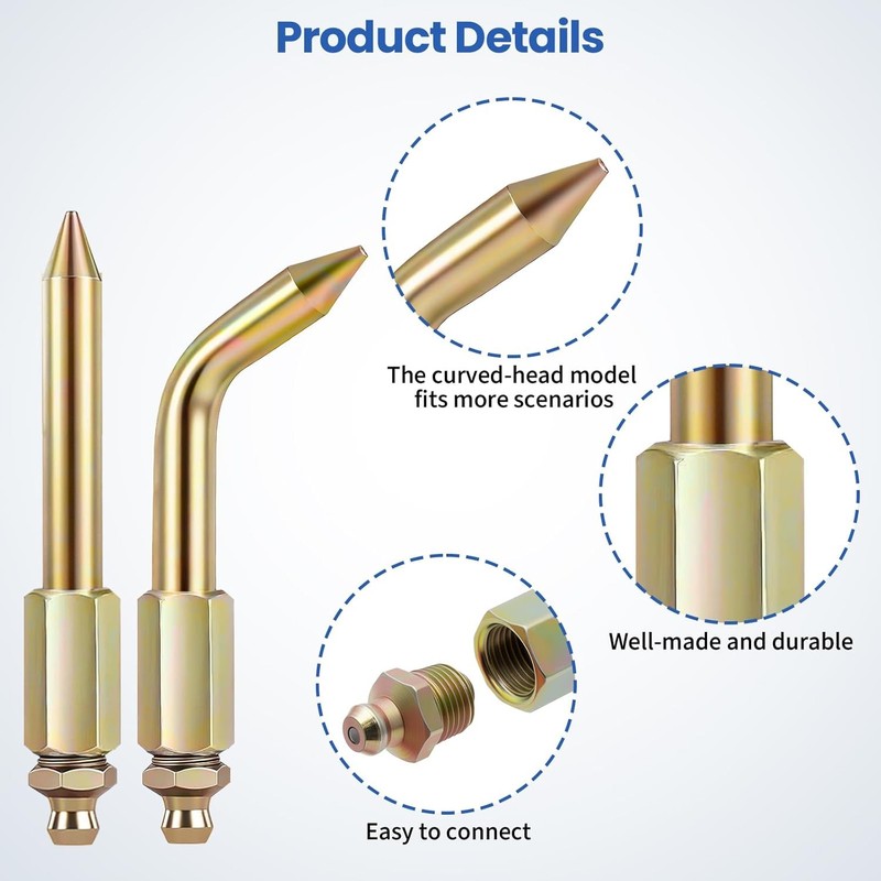 7Pcs Needle Tips Elbow Adapter Dispenser Rubber Nozzle Grease Gun Accessory Kit gallery