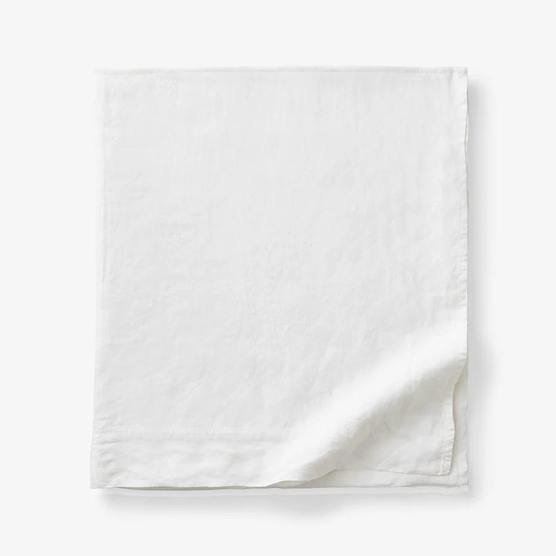 The Company Store Premium Breathable Washed Linen Solid Flat Bed Sheet gallery