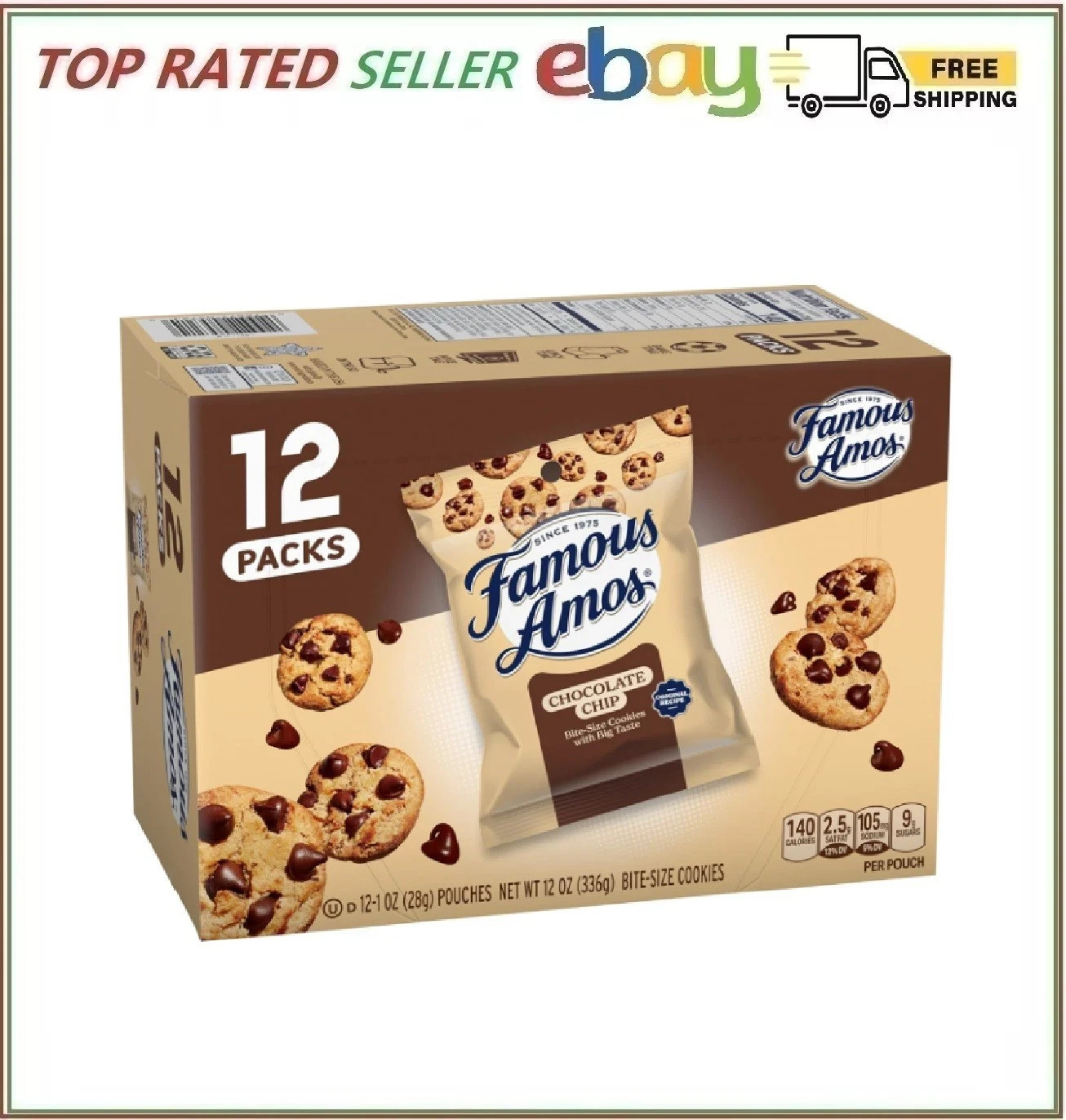 Famous Amos Classic Chocolate Chip Cookies, 1 Ounce Bag (Pack of 12) gallery