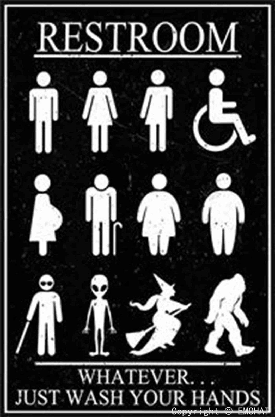 EMOHAT Funny Restroom Sign Whatever Just Wash Your Hands Style Funny Metal Do gallery