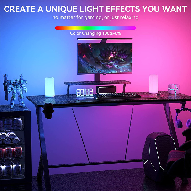 Touch Bedside Table Lamp, [Sleek Design & RGB Mode] 3 Way Dimmable Small Lamp fo gallery