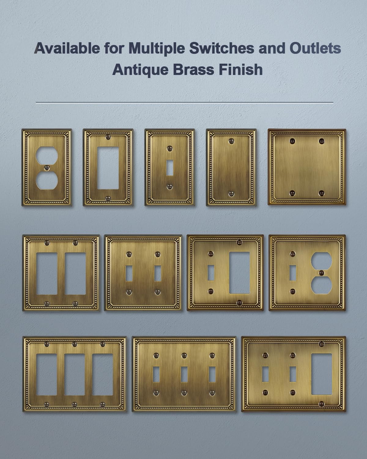 Metal Wall Plates, Switch Plates and Outlet Covers, Decorative Pearl Design (1 T gallery