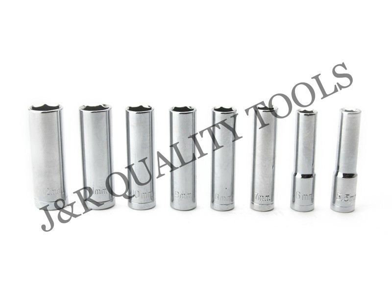 9PC 1/4" INCH DRIVE MM DEEP SOCKET SET METRIC WITH SOCKET HOLDER gallery