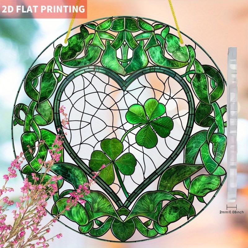 Celtic Knot Heart Shamrock Acrylic Suncatcher St. Patrick's Day Irish Ornament gallery