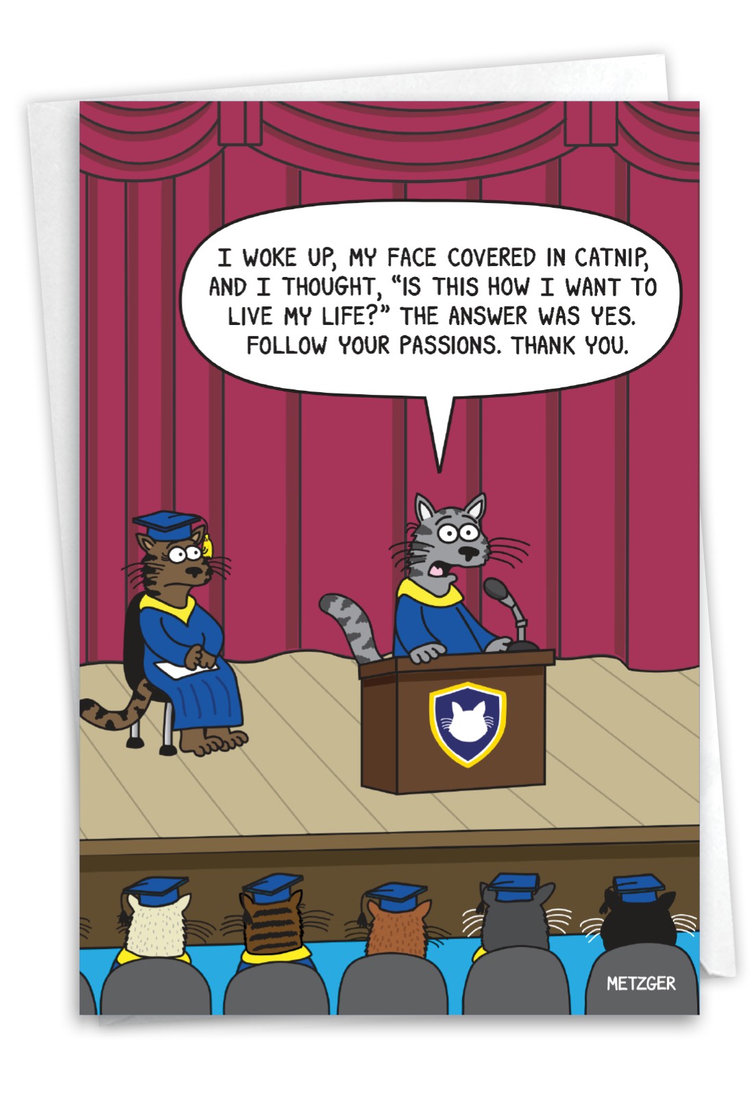 1 Funny Graduation Greeting Card (Graduate) - Covered In Catnip - NobleWorks gallery