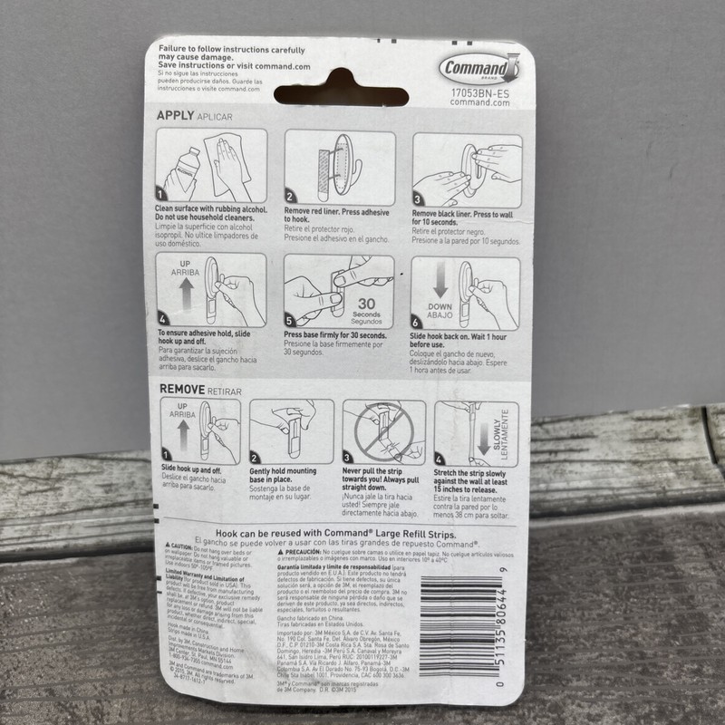 3M Command Decorative Large Traditional Hooks, 1 Hook and 2 Strips, 5 Lb Hold gallery