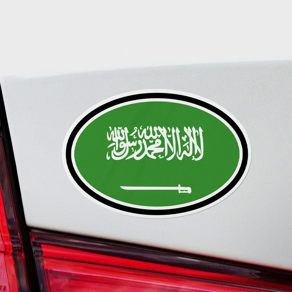 Saudi Arabia Oval Flag Sticker 3 Pack Vinyl Decal Car Auto Window Riyadh gallery