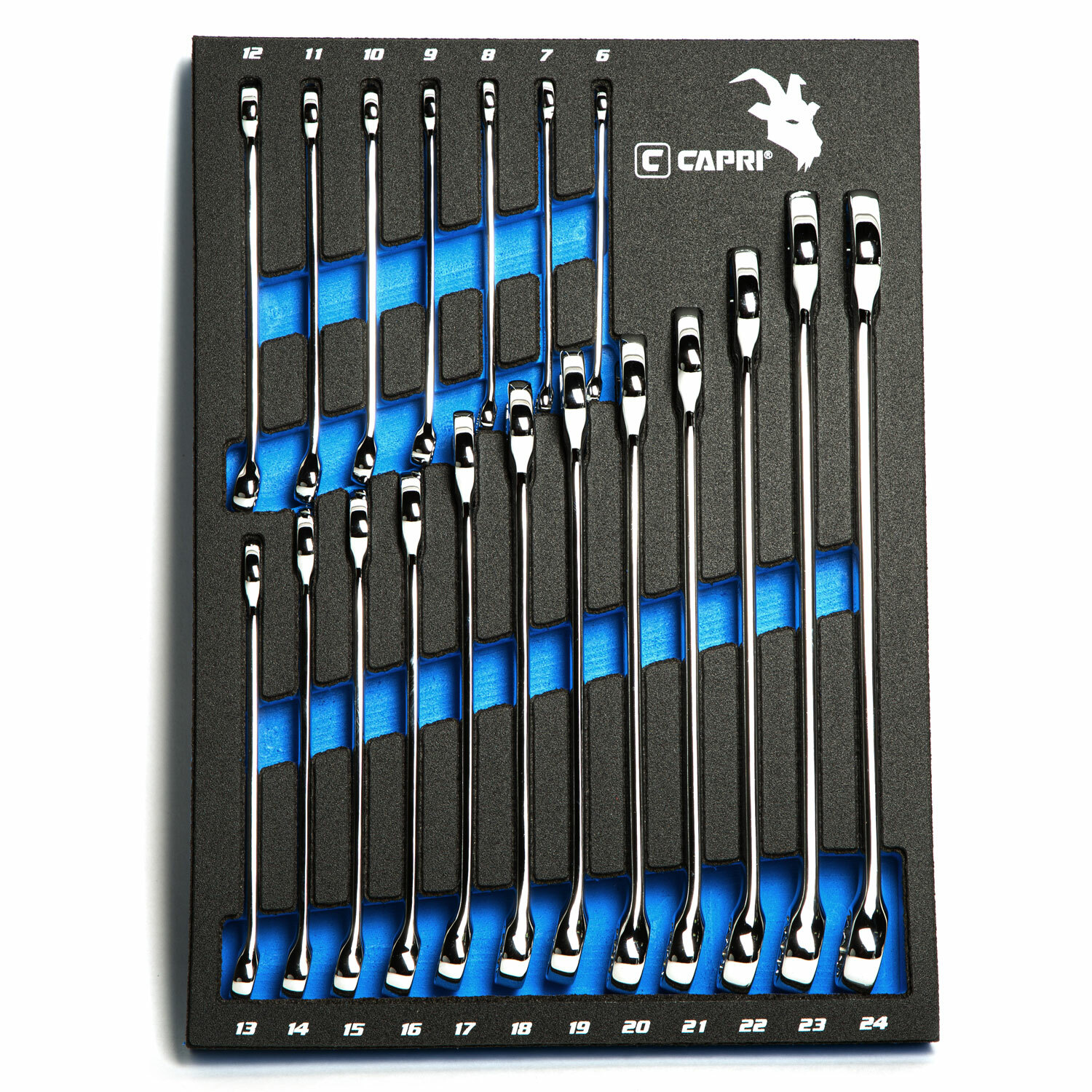 Capri Tools Combination Wrench Set, 19-Piece, Metric, Mechanic's Tray gallery