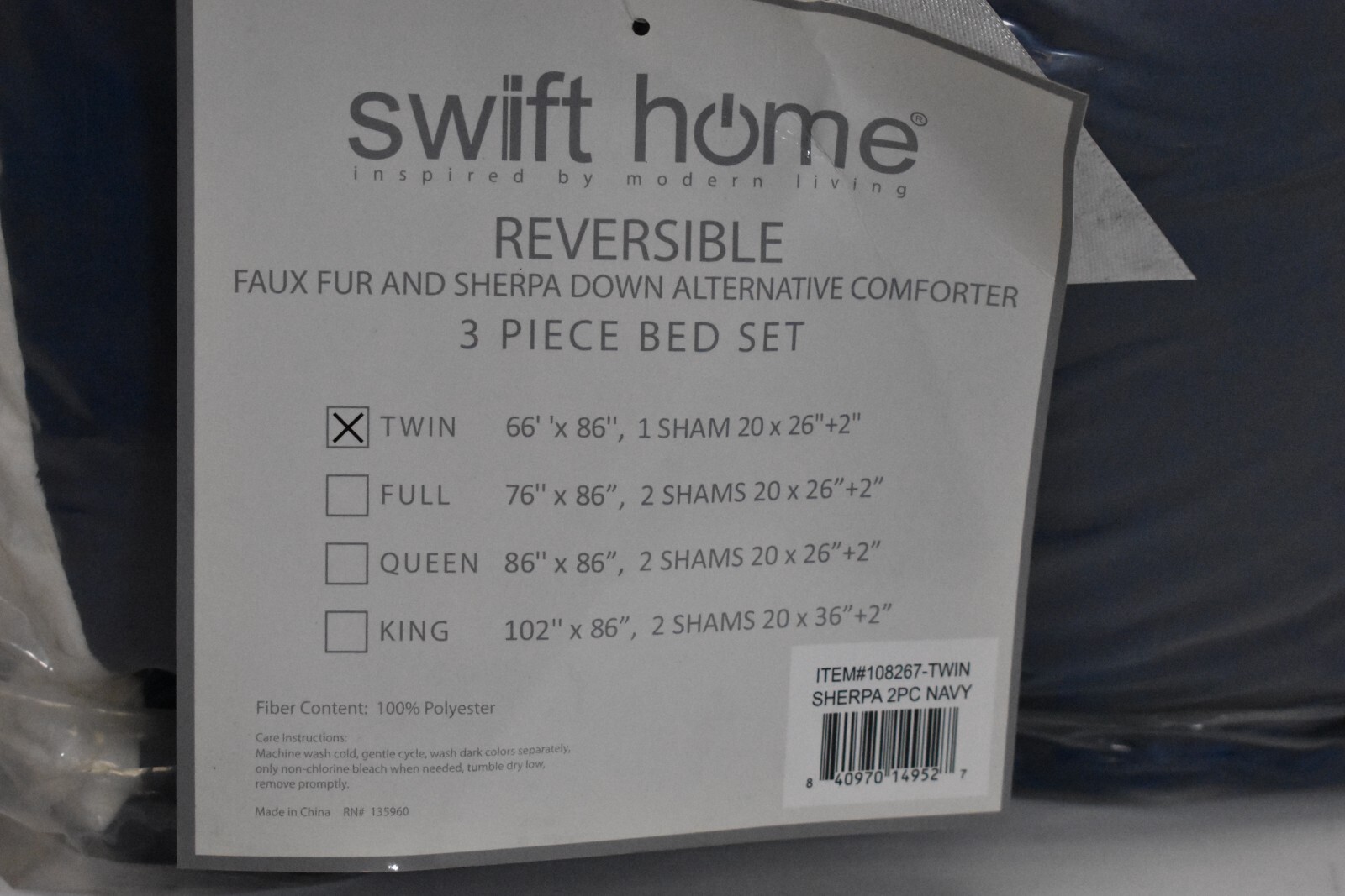 Swift Home Collection Ultra-Plush Reversible Micromink - Twin 2 Piece Set gallery