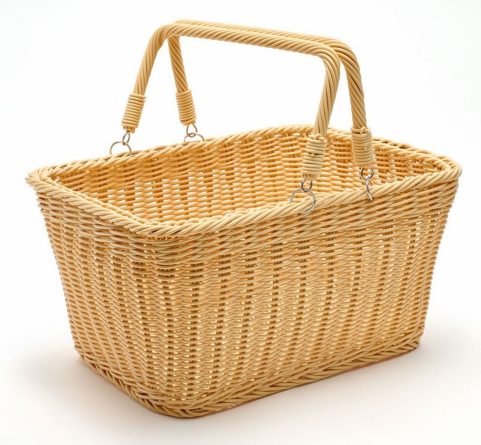 LocknLock Large Picnic Basket with Handles,Woven Polypropylene, TAN, K313285