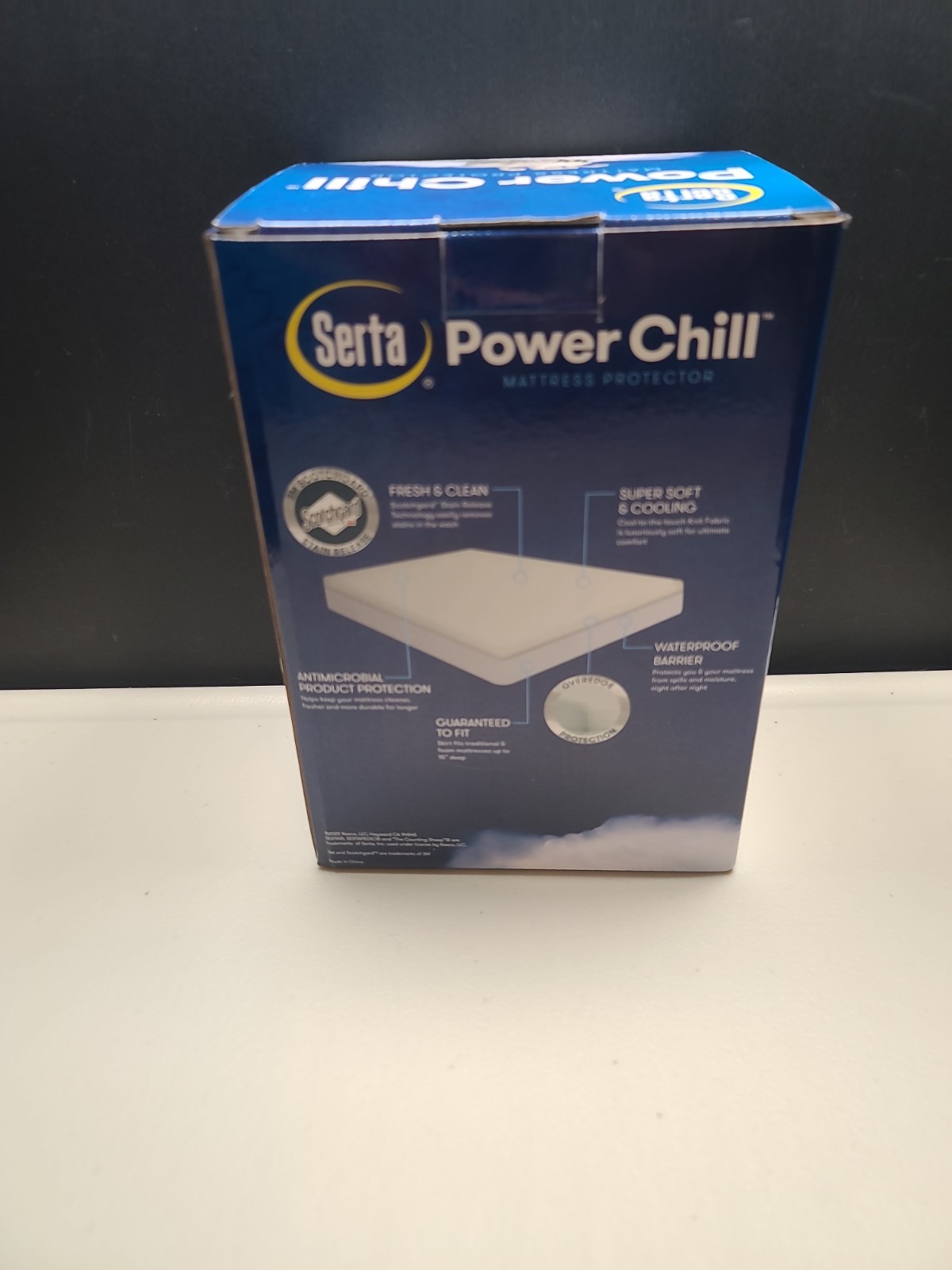 Serta Power Chill Queen Size Waterproof Mattress Cover Protector New In Box gallery