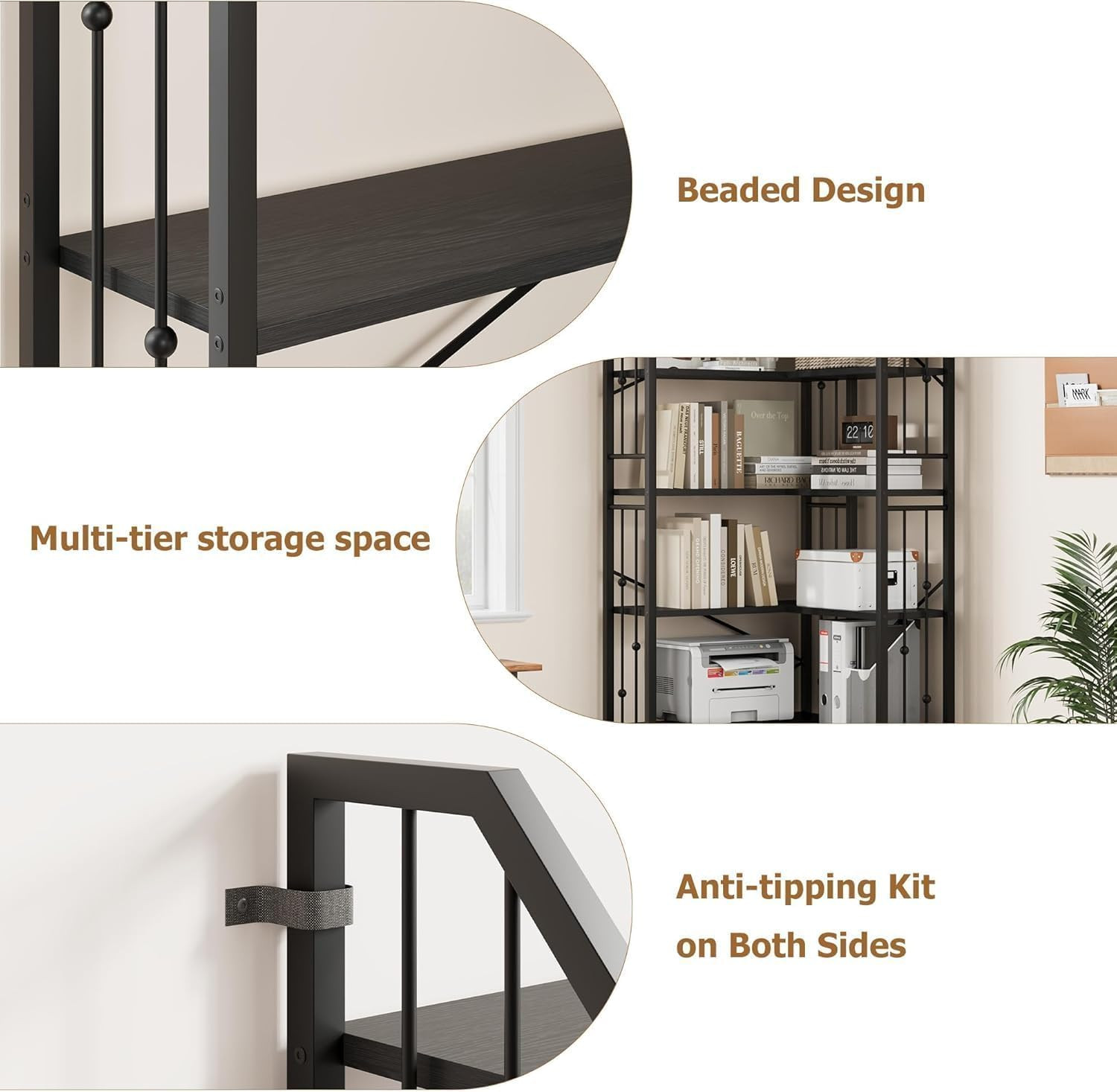 86" Industrial Corner Bookshelf - 7-Tier L-Shaped Metal & MDF Storage Shelf gallery