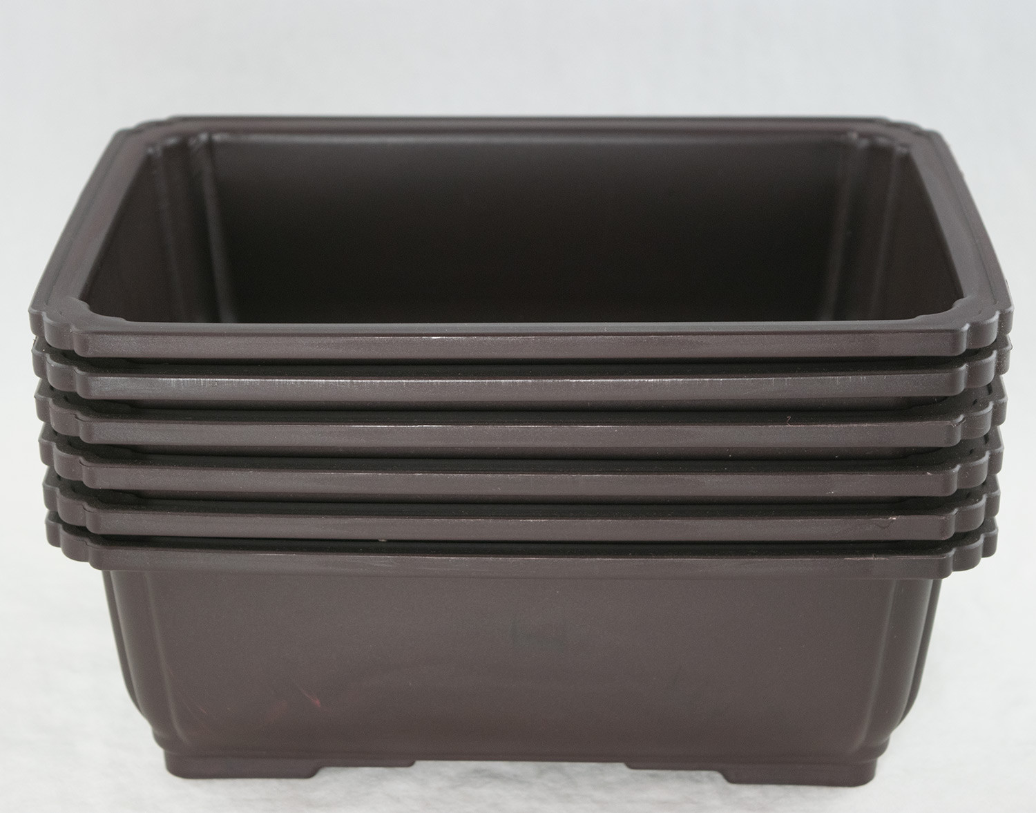 6 Rectangular Plastic Bonsai / Succulent Pot 10.5"x 7.75"x 3.5" - Dark Brown gallery
