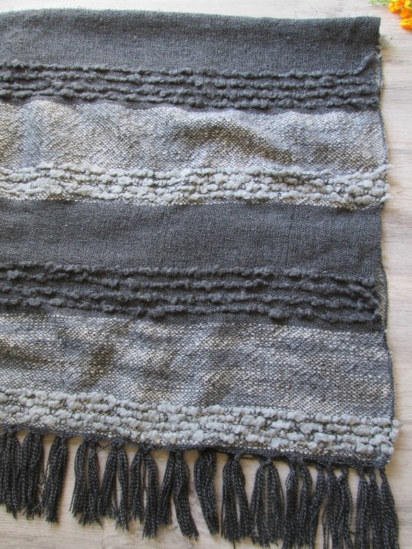 ❤ MAX STUDIO CHARCOAL THROW BLANKET ACRYLIC POLYESTER 60" X 52" FRINGES gallery