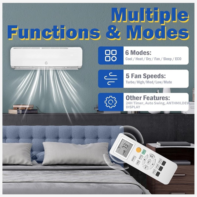 18000 BTU Mini Split Air Conditioner & Heat Pump, 19 SEER Inverter Split System gallery