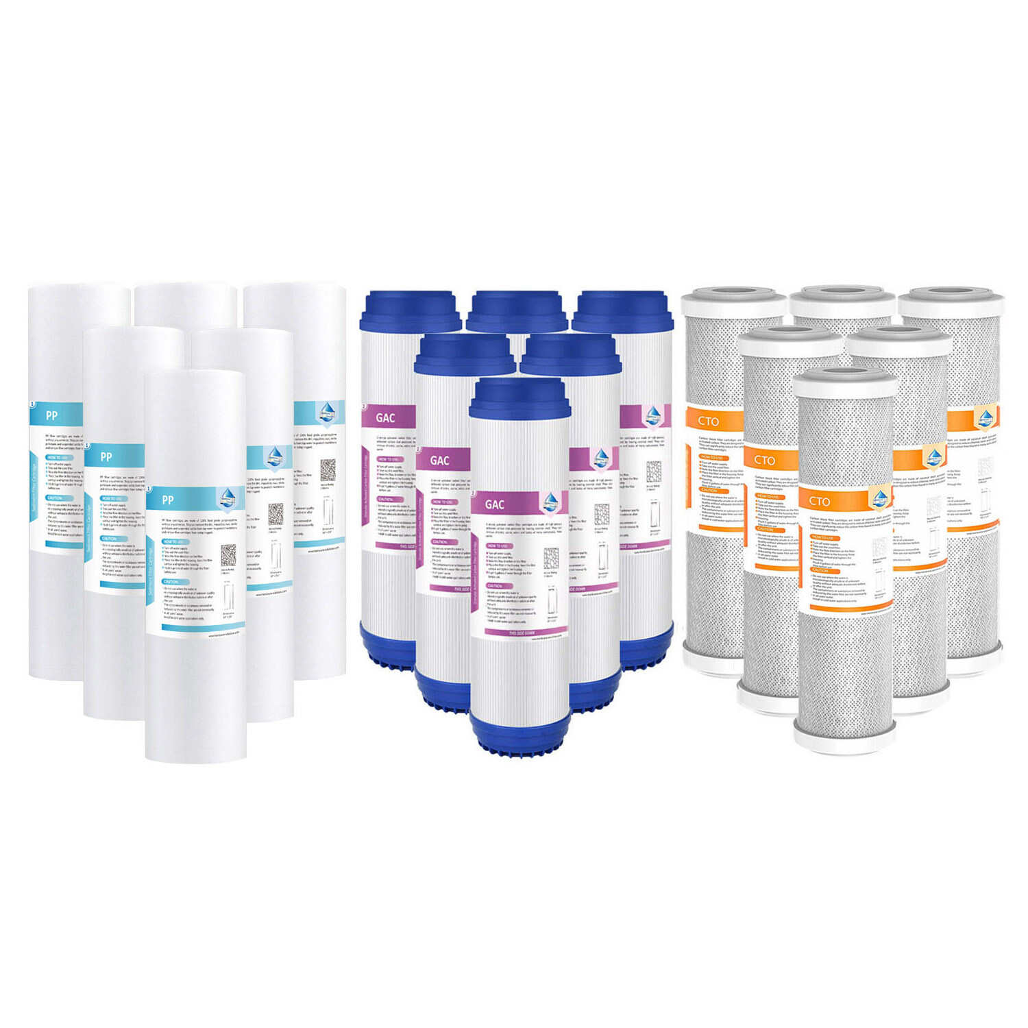 3-Stage RO Reverse Osmosis Sediment GAC Carbon Block Water Filter 1/2/3-Year Set gallery