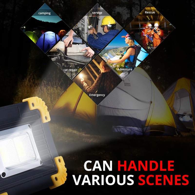 LED + COB Work Light Spotlight Floodlight Waterproof Outdoor Rechargeable Torch gallery