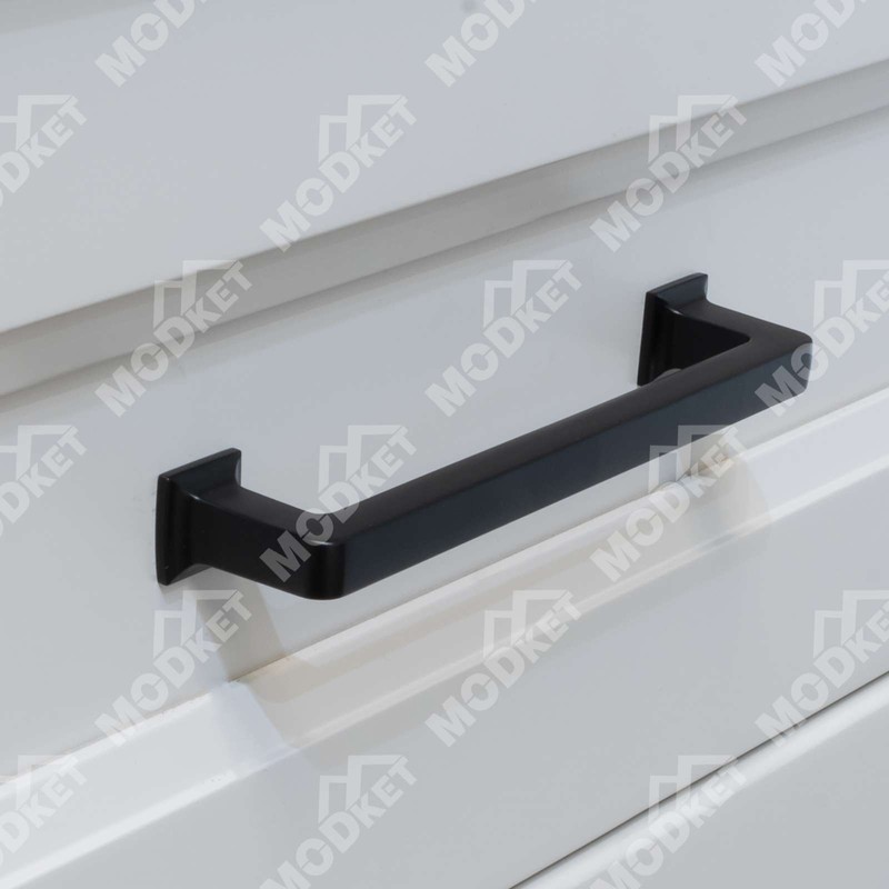 Solid Matte Black Cabinet Door Handles Pulls Knob Kitchen Bathroom Drawer Square gallery