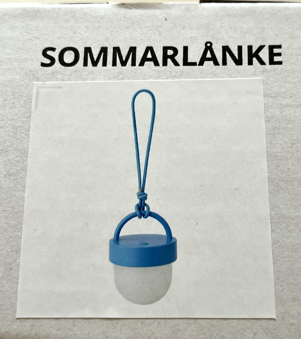 Ikea SOMMARLANKE LED pendant lamp, Blue /battery operated outdoor 3 7/8" gallery