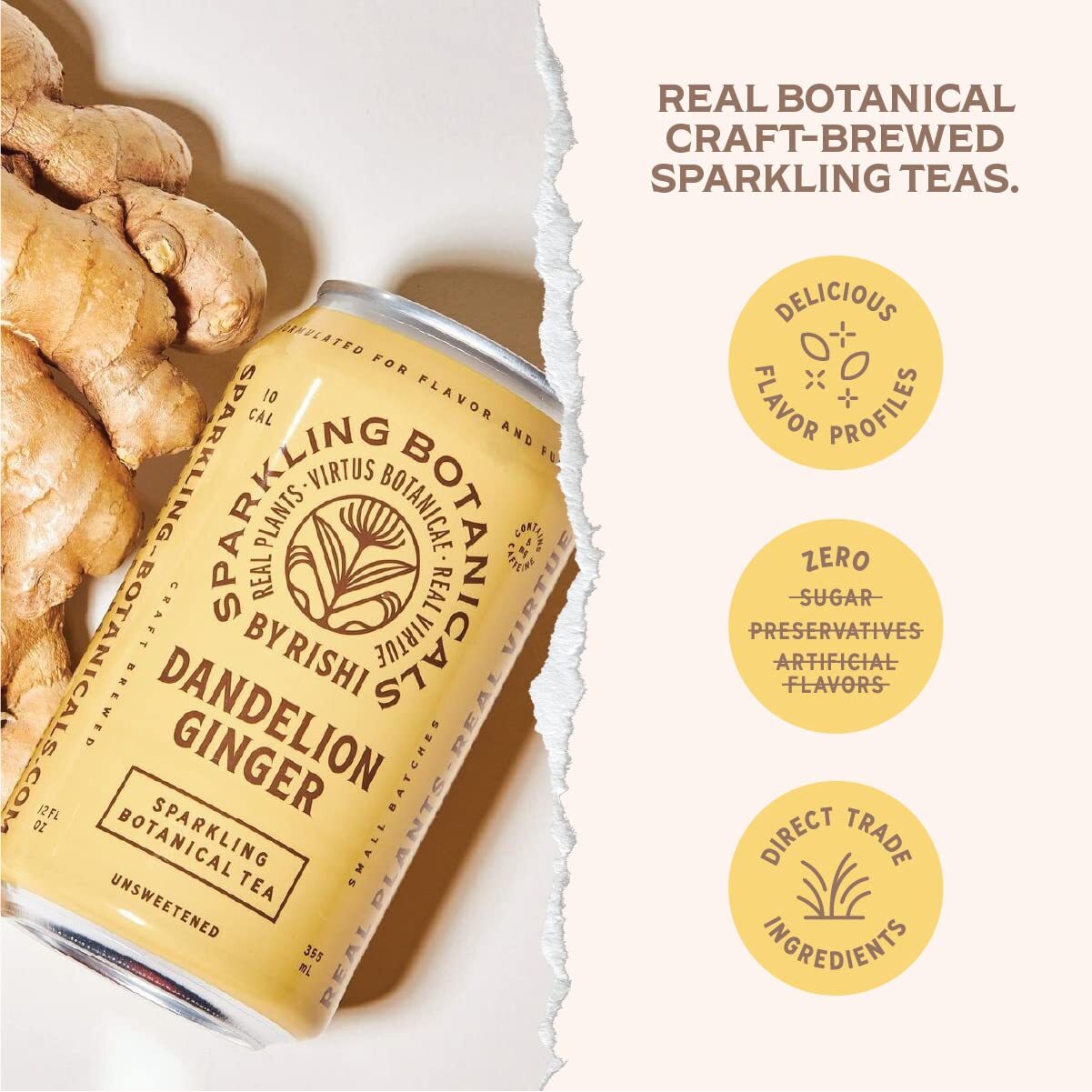 Rishi Tea And Botanicals Sparkling Botanical Tea Dandelion Ginger 12 Fl Oz gallery