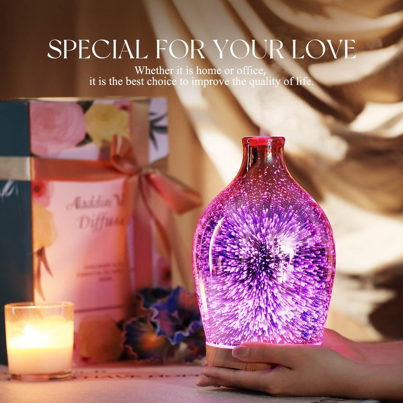 Porseme 280ml Essential Oil Diffuser 3D Glass Aromatherapy Ultrasonic Humidif... gallery