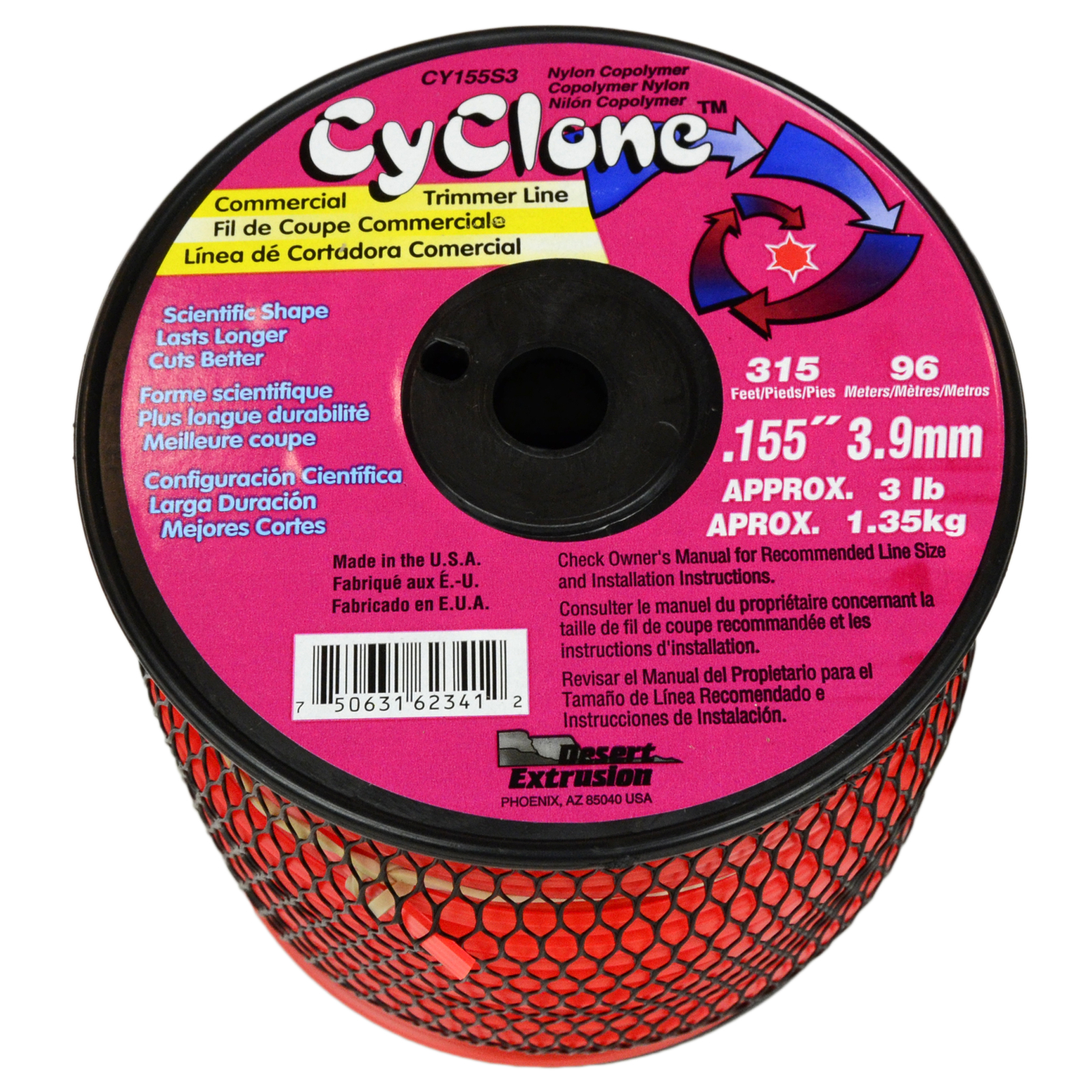 Cyclone CY155S3 .155" x 315' Red Commercial Grass Trimmer Line, Made in USA gallery