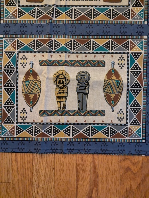 AFRICAN PRINT RECTANGLE TABLECLOTH FABRIC CAPETOWN 81X57 COTTON BLEND gallery