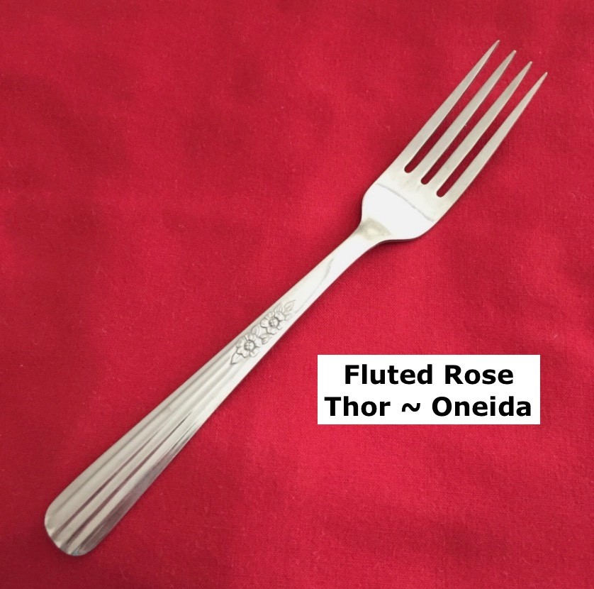 Thor Oneida FLUTED ROSE Dinner Fork 7 1/4'' Stainless Steel Flatware